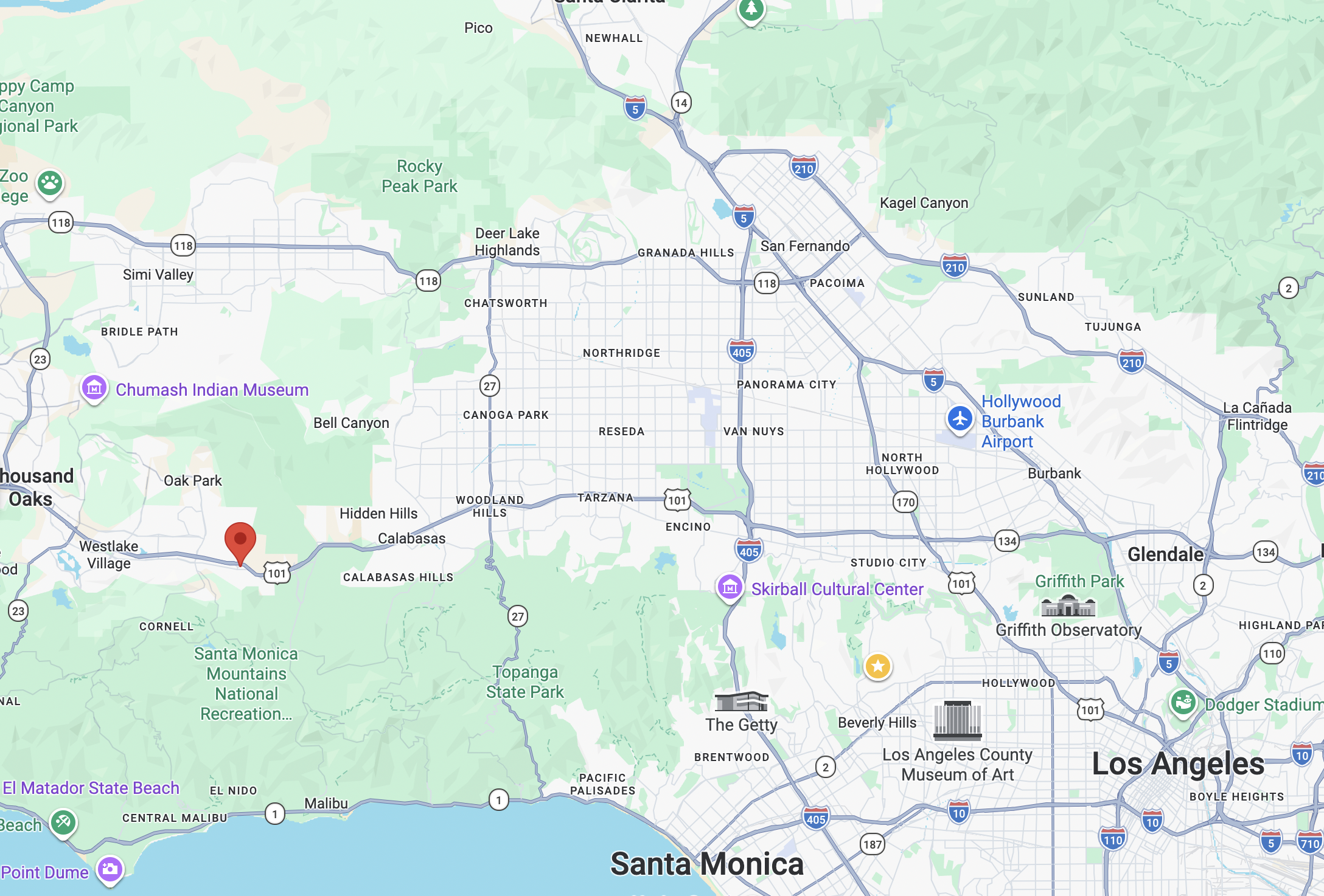 DRL map in Los Angeles, CA, US